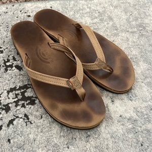 Rainbow Sandals Women's Double Layer, Narrow Strap, Leather Sandals w/Arch